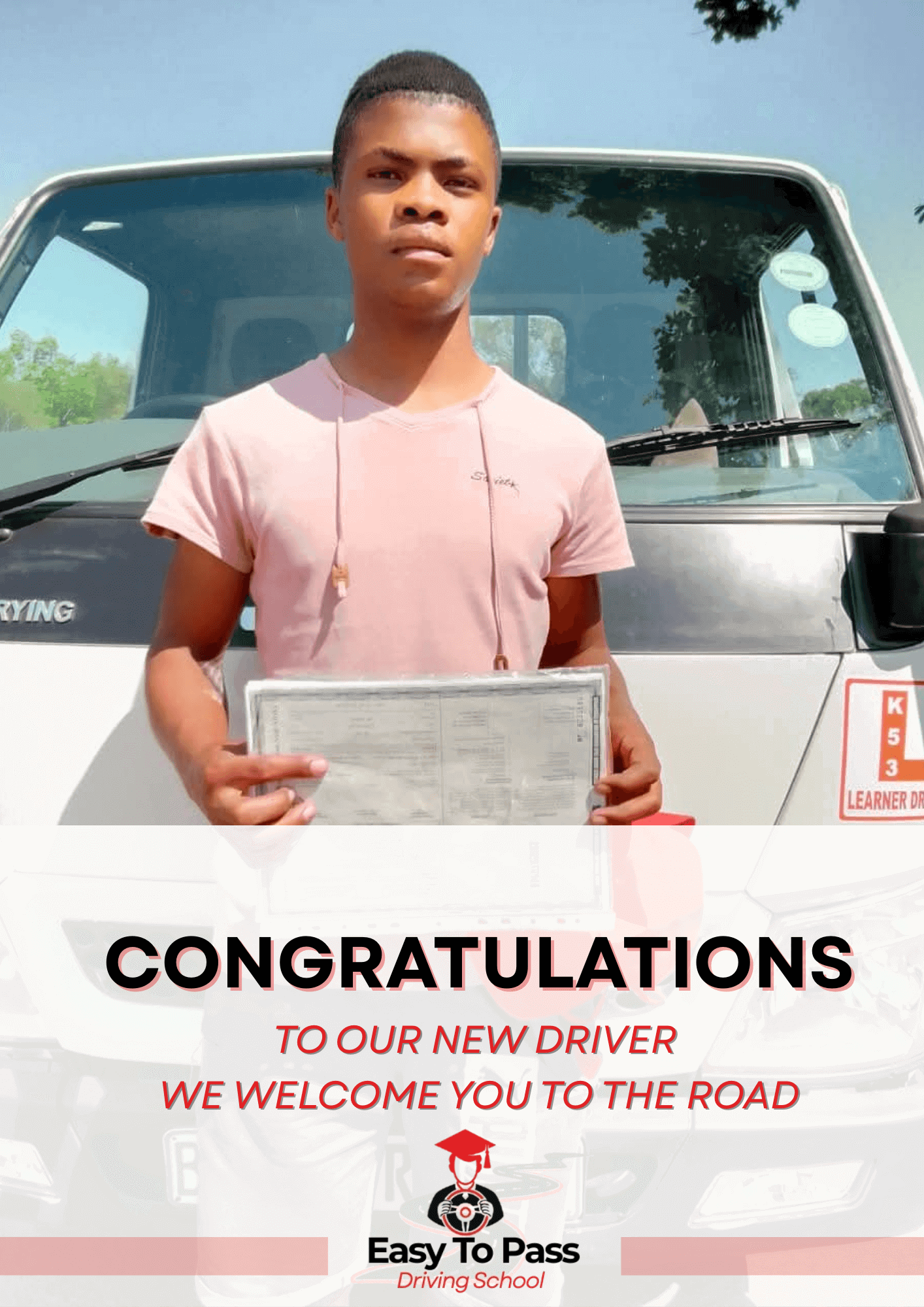 Happy student passing test